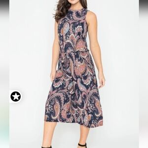 Égs Women's Navy Paisley Sleeveless Cropped Jumpsuit Size (M)